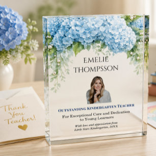 Outstanding Kindergarten Teacher Award Elegant Photo Block