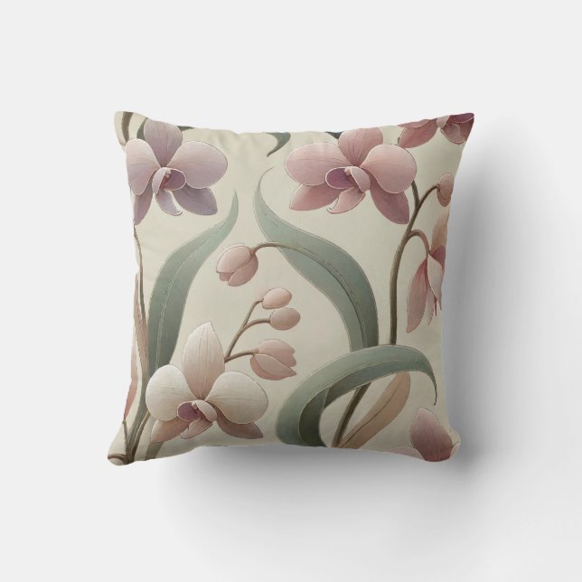 Outstanding Orchid Print Design Cushion (Back)
