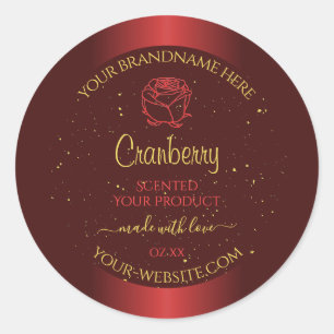 Outstanding Red Product Labels Gold Glitter Floral