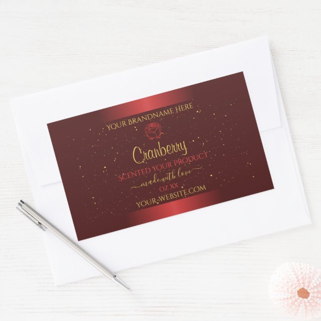 Outstanding Red Product Labels Gold Glitter Floral (Envelope)