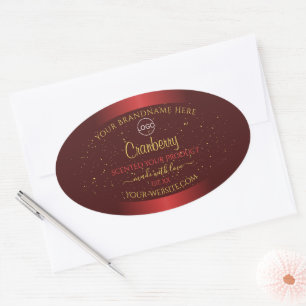 Outstanding Red Product Labels Gold Glitter Logo