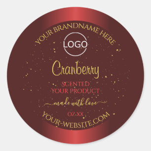Outstanding Red Product Labels Gold Glitter Logo