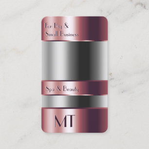 Outstanding Rose Gold and Glass Bin with Monogram Business Card