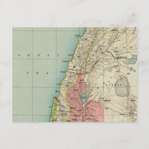 Outstanding Vintage Map of Israel Postcard