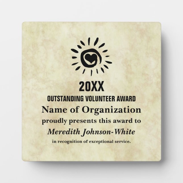 Outstanding Volunteer of the Year Award Plaque (Front)