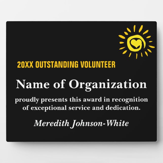 Outstanding Volunteer of the Year Plaque (Front)