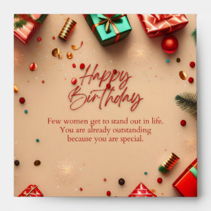 Outstanding Woman Birthday Envelope
