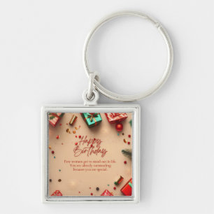 Outstanding Woman Birthday Key Ring