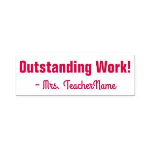 "Outstanding Work!" Tutor Feedback Rubber Stamp