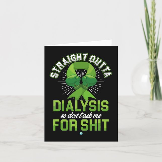 Outta Dialysis Kidney Disease Patient Fun Gift 1  Card (Front)