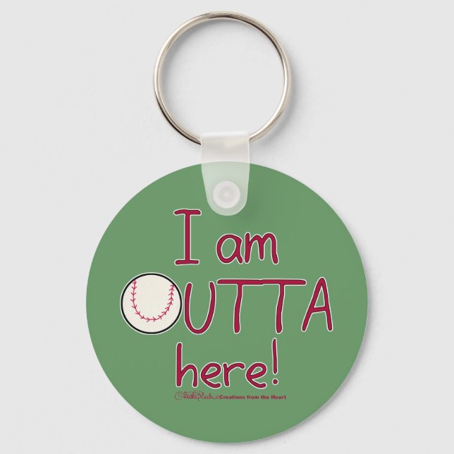 Outta Here! Baseball Key Ring (Front)