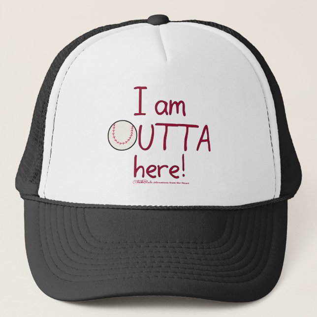 Outta Here! Baseball Trucker Hat (Front)