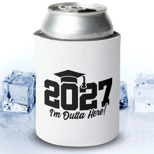 Outta Here Graduation Quote Senior Class of 2027 Can Cooler