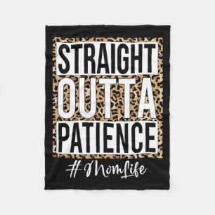 Outta Patience Mum Life Mothers Day Women Girls Fleece Blanket