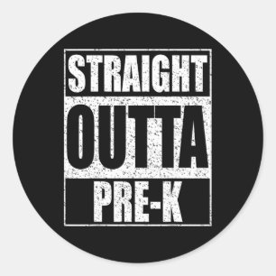 Outta Pre-k Preschool Graduation Shirt Classic Round Sticker