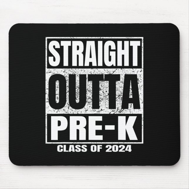Outta Pre-k School Cl Of 2024 Funny Graduation  Mouse Mat (Front)