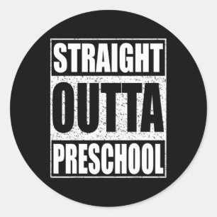 Outta Preschool Boy Girl Graduation Shirt Classic Round Sticker