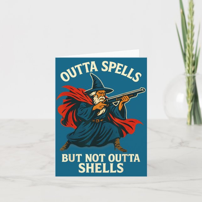 Outta Spells But Not Outta Shells Vintage  Card (Front)
