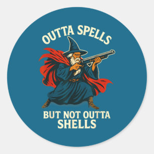 Outta Spells But Not Outta Shells Vintage  Classic Round Sticker