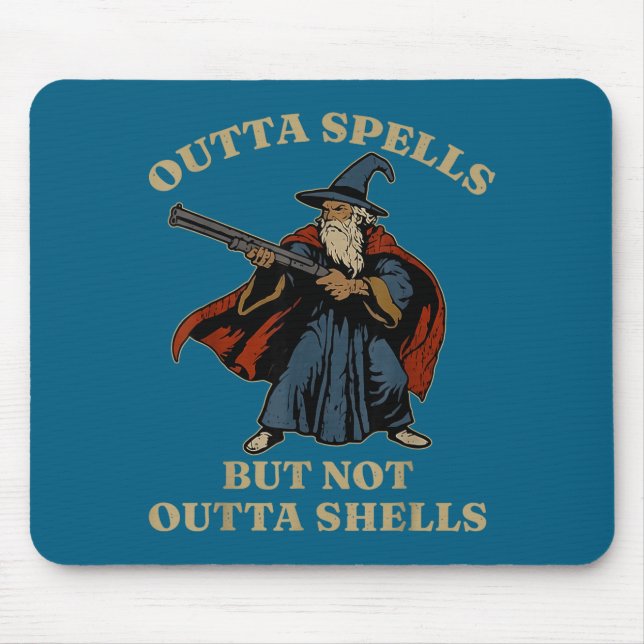 Outta Spells But Not Outta Shells Wizard Fantasy M Mouse Mat (Front)