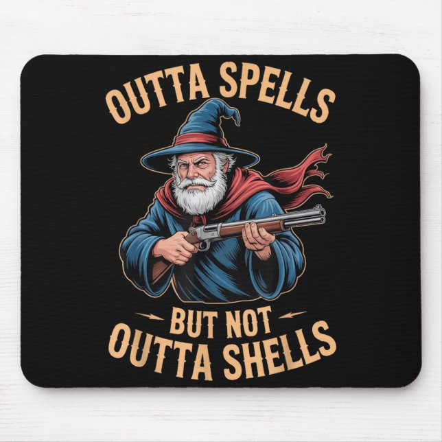 Outta Spells But Not Outta Shells Wizard Fantasy M Mouse Mat (Front)
