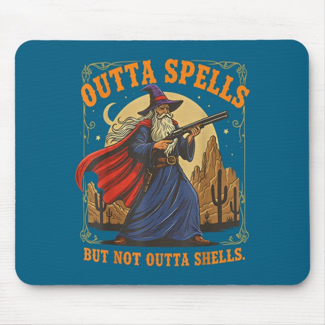 Outta Spells But Not Outta Shells Wizard Fantasy M Mouse Mat (Front)
