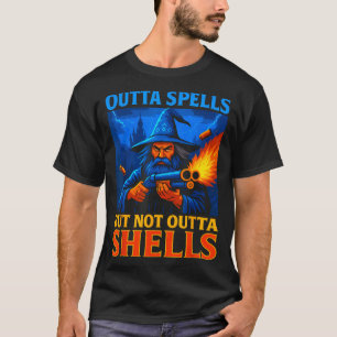 Outta Spells But Not Outta Shells Wizard Fantasy M T-Shirt