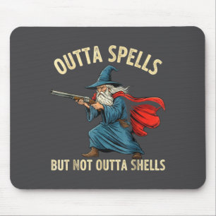 Outta Spells But Not Shells Wizard Meme  Mouse Mat
