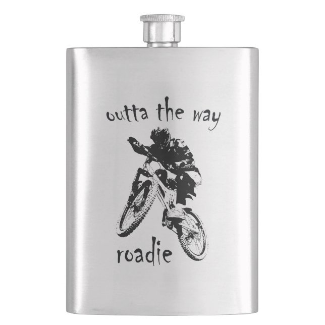 Outta The Way Roadie Mountain Bike Hip Flask (Front)