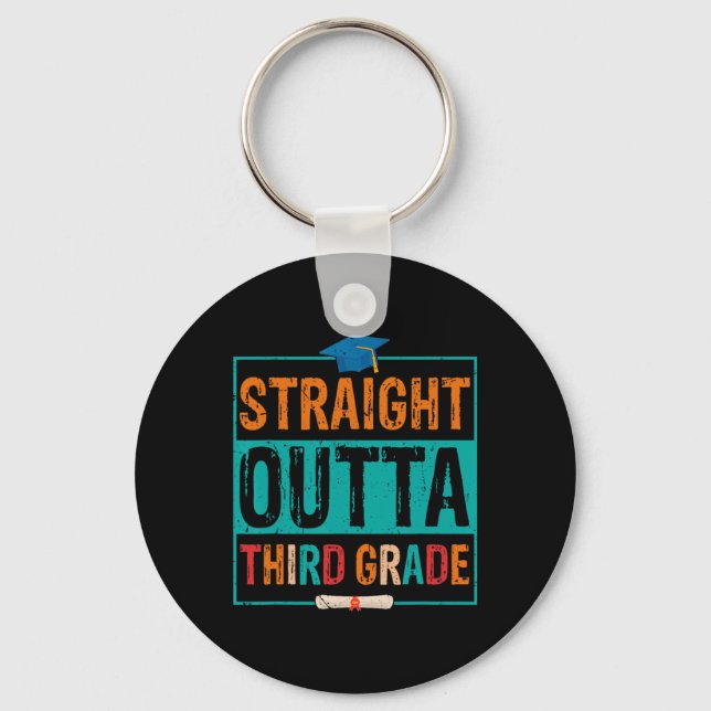 Outta Third Grade Summer Vacation Graduation  Key Ring (Front)