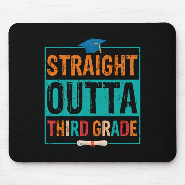 Outta Third Grade Summer Vacation Graduation  Mouse Mat (Front)