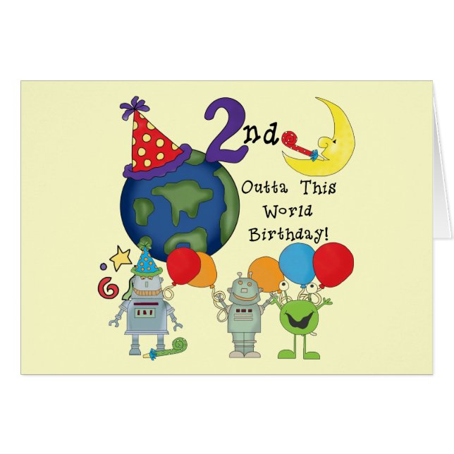 Outta This World 2nd Birthday Tshirts (Front Horizontal)