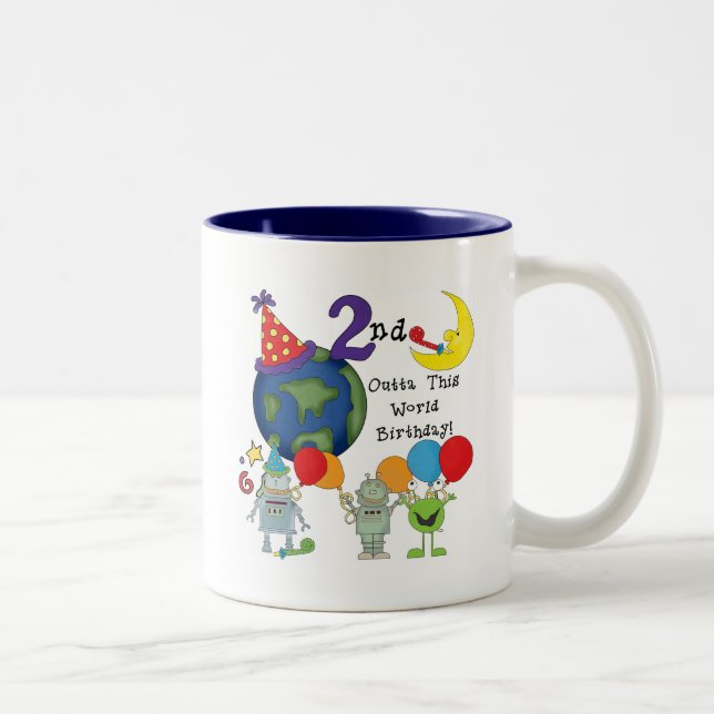 Outta This World 2nd Birthday Tshirts Two-Tone Coffee Mug (Right)