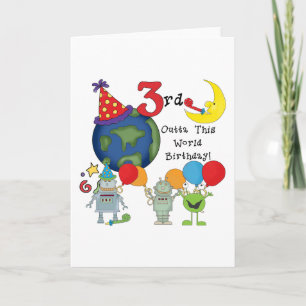 Outta This World 3rd Birthday T-shirts and Gifts Card