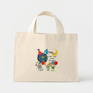Outta This World 4th Birthday Tshirts and Gifts Mini Tote Bag