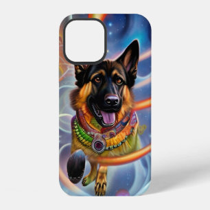Outta This World Trippy German Shepherd iPhone 12 Case