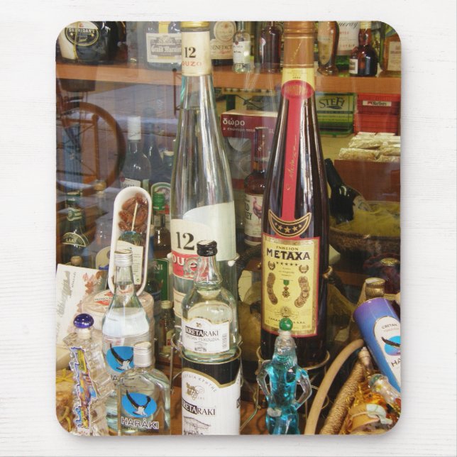 Ouzo and metaxa alcohol mouse mat (Front)