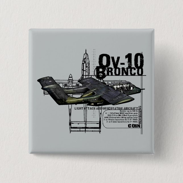 OV-10 Bronco 15 Cm Square Badge (Front)