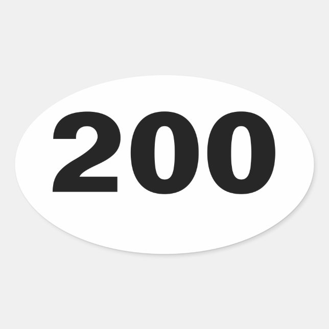 Oval 200 Mile Sticker (Front)