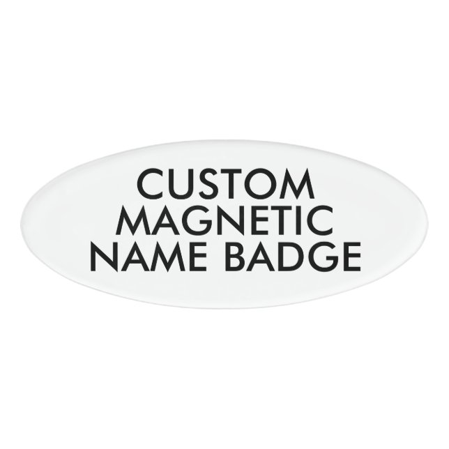OVAL 3"x2" Personalised Magnetic Name Badge Blank (Front)