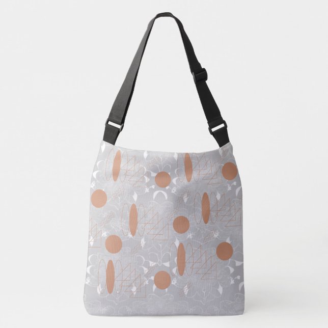 Oval and Triangle Seamless over Grey Background  Crossbody Bag (Front)