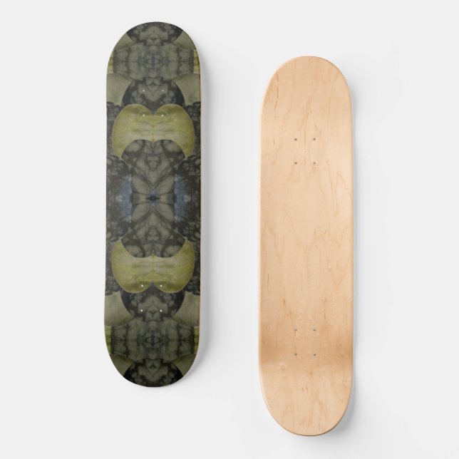 Oval Banded Agate Gemstone Four Part Pattern  Skateboard (Front)