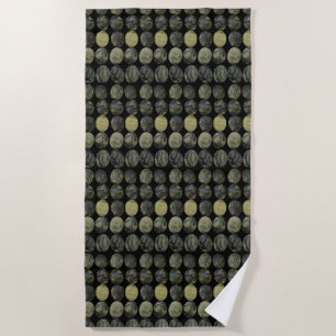 Oval Banded Agate Gemstone Horizontal Pattern  Beach Towel