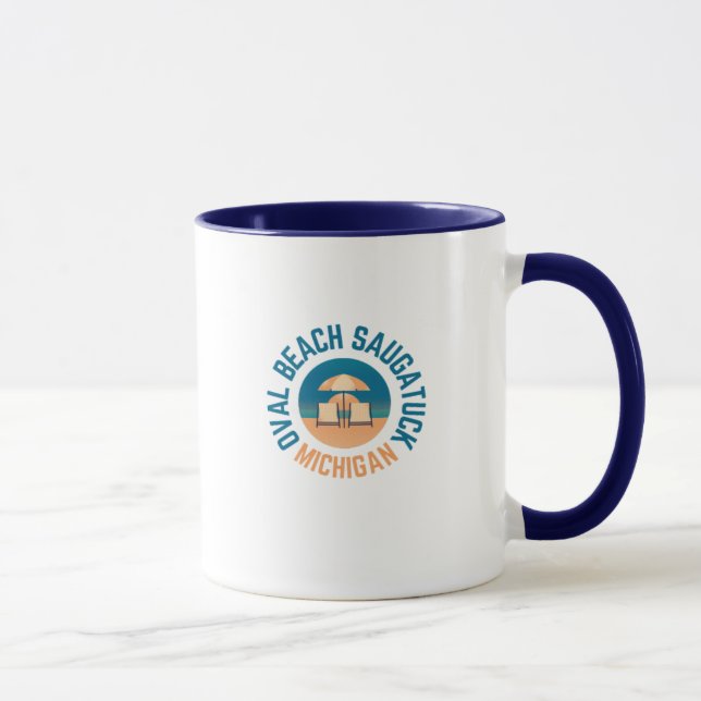 Oval Beach Saugatuck Michigan Coffee Mug (Right)