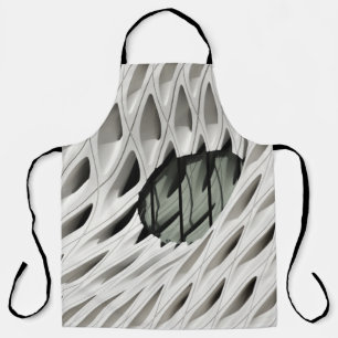 Oval black tint glass panel on white surface apron