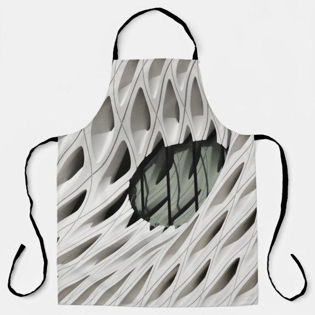 Oval black tint glass panel on white surface apron (Front)