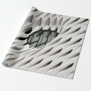 Oval black tint glass panel on white surface wrapping paper
