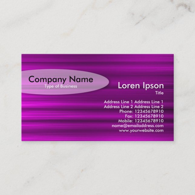 Oval - Brushed Magenta Business Card (Front)