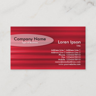 Oval - Brushed Red Business Card