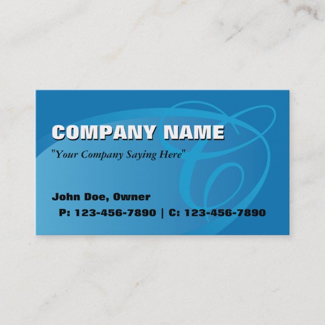 Oval Business Card/ Blue Business Card (Front)